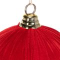 Pallina di Natale effetto velluto rosso, grande pallina per albero di Natale da 20 cm, 3 pezzi | Floristik24.it