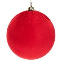 Floristik24 Palline natalizie in velluto rosso, grandi sfere decorative da appendere, 25 cm, 2 pezzi