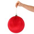Palline natalizie in velluto rosso, grandi sfere decorative da appendere, 25 cm, 2 pezzi | Floristik24.it
