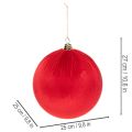Palline natalizie in velluto rosso, grandi sfere decorative da appendere, 25 cm, 2 pezzi | Floristik24.it