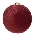Floristik24 Palline di Natale, effetto velluto rosso, da appendere, 15 cm, 3 pezzi