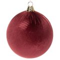 Floristik24 Grande pallina di Natale effetto velluto rosso, 20 cm, 3 pezzi