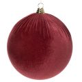 Floristik24 Grande ornamento natalizio in velluto rosso da appendere all'albero di Natale, 25 cm, 2 pezzi
