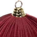 Grande ornamento natalizio in velluto rosso da appendere all'albero di Natale, 25 cm, 2 pezzi | Floristik24.it