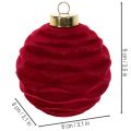 Palline di Natale, superficie vellutata, rosse, 8 cm, 12 pezzi | Floristik24.it