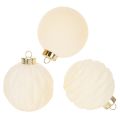 Floristik24 Palline natalizie decorative bianche, con texture miste, 8 cm, 12 pezzi