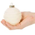 Palline natalizie decorative bianche, con texture miste, 8 cm, 12 pezzi | Floristik24.it
