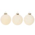 Palline natalizie decorative bianche, con texture miste, 8 cm, 12 pezzi | Floristik24.it
