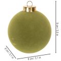 Palline per albero di Natale, effetto velluto, verdi, mix di texture, 8 cm, 12 pezzi. Palline di Natale, verde muschio floccato, palline di plastica, verde muschio floccato. Cordoncini di cotone inclusi per ogni pallina. | Floristik24.it