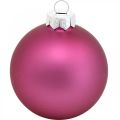 Floristik24 Palle di Natale, decorazioni per l&#39;albero di Natale, palline viola H6.5cm Ø6cm vero vetro 24pz