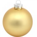 Floristik24 Palla dell&#39;albero, decorazioni per l&#39;albero di Natale, palla di Natale dorata H8.5cm Ø7.5cm vero vetro 12 pezzi