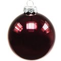 Floristik24 Pallina di Natale, addobbi per l&#39;albero di Natale, palline di vetro rosso vino H8.5cm Ø7.5cm vero vetro 12 pezzi