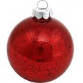 Floristik24 Addobbi per l&#39;albero di Natale, ciondoli per alberi, palline di Natale rosso marmorizzato H8.5cm Ø7.5cm vero vetro 14pz
