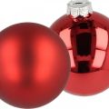 Floristik24 Palla dell&#39;albero di Natale, decorazioni per l&#39;albero, palla di Natale rossa H8.5cm Ø7.5cm vero vetro 12 pezzi