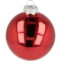 Floristik24 Palla dell&#39;albero di Natale, decorazioni per l&#39;albero, palla di Natale rossa H8.5cm Ø7.5cm vero vetro 12 pezzi