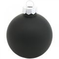 Floristik24 Mini palline per albero di Natale, mix di decorazioni per alberi, palline di Natale nere H4.5cm Ø4cm vero vetro 24 pezzi
