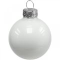 Floristik24 Palle di Natale vetro bianco sfera di vetro opaco/lucido Ø4cm 60p