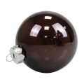 Palline di Natale in vetro marrone mix palline per albero lucide Ø7,5 cm 12 pezzi | Floristik24.it