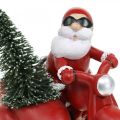 Floristik24 Figura decorativa Babbo Natale in moto con abete 19,5×13×16 cm