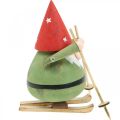 Floristik24 Gnomo con gli sci figura decorativa in legno Gnomo natalizio figura H13cm