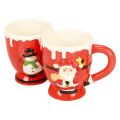 Floristik24 Tazze natalizie tazza Babbo Natale in ceramica 10,5 cm 2 pezzi