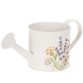 Floristik24 Annaffiatoio in metallo bianco con motivo floreale, 13,5 cm, vaso decorativo