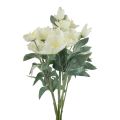 Floristik24 Rose di Natale bianche fiori artificiali natalizi satinati L40cm