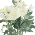 Floristik24 Rose di Natale bianche fiori artificiali natalizi satinati L40cm