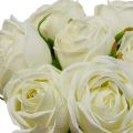 Floristik24 Rose bianche fiori di seta rose artificiali in un mazzo H28cm 7pz