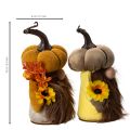 Statuetta autunnale: gnomo con zucca, girasole e barba, 16 cm, 2 pezzi. | Floristik24.it