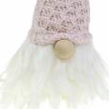 Floristik24 Gnomo con cappello di lana rosa / bianco 43 cm 2 pezzi
