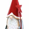 Floristik24 Elfo di Natale con stella 18 cm rosso, grigio metallo 2 pezzi