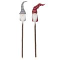 Gnomo decorativo con cappello a righe su bastoncino di legno, 46 cm, 6 pezzi | Floristik24.it