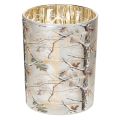 Floristik24 Lanterna in vetro con decorazione a ramo, interno dorato, 12 cm