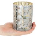Lanterna in vetro con decorazione a ramo, interno dorato, 12 cm | Floristik24.it