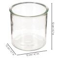 Portacandele in vetro, rotondo, trasparente, versatile, 12 cm, 2 pezzi | Floristik24.it