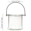 Lanterna in vetro da appendere Ø12cm H12.5cm 2 pezzi | Floristik24.it
