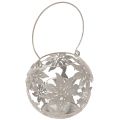 Floristik24 Lanterna decorativa in metallo da appendere, grigia, Ø14cm H13cm