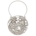 Lanterna decorativa in metallo da appendere, grigia, Ø14cm H13cm | Floristik24.it