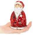 Floristik24 Statuetta decorativa di Babbo Natale, utilizzabile come portacandele con stelle, decorazione da tavola, 15 cm.