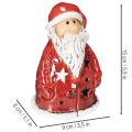 Statuetta decorativa di Babbo Natale, utilizzabile come portacandele con stelle, decorazione da tavola, 15 cm. | Floristik24.it