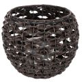 Floristik24 Portacandele intrecciato, nero e marrone, decorazione estiva, Ø31cm H25cm