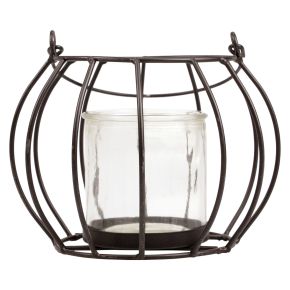 Floristik24 Lanterna da giardino in metallo nera da appendere Ø16,5 cm