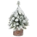 Floristik24 Decorazione invernale Albero di Natale in verde bianco Ø7cm H14cm 4 pezzi