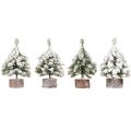 Decorazione invernale Albero di Natale in verde bianco Ø7cm H14cm 4 pezzi | Floristik24.it