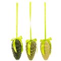 Pigne decorative da appendere, pigne floccate con nastro e fiocco, 18 cm, 3 pezzi | Floristik24.it