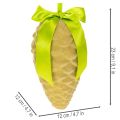 Ciondoli a forma di pigna artificiale con nastro e fiocco regalo, 23 cm, 3 pezzi | Floristik24.it