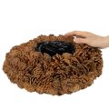 Vaso rotondo in pigna, 38 cm; vaso rotondo in pigna, marrone naturale, realizzato con pigne, 38 cm x 14 cm | Floristik24.it
