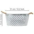 Grande ciotola ovale in zinco, 31 cm x 20 cm, H15 cm | Floristik24.it