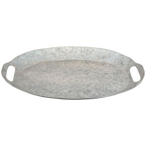 Floristik24 Vassoio decorativo vassoio ovale in metallo vassoio in zinco 47×34×3 cm